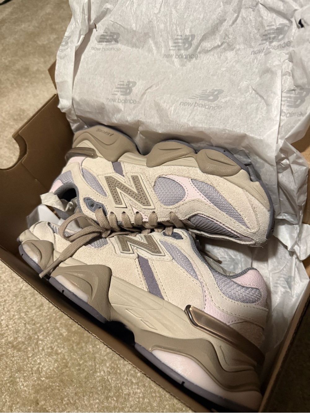 New Balance 9060 Timberwolf with driftwood